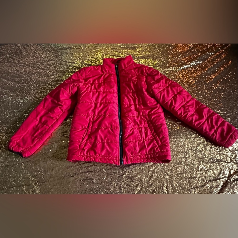 Boys unbranded puffer lightweight red jacket